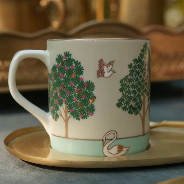 Firdaus - Set of 2 Porcelain Tea Cups with 24 Kt Gold