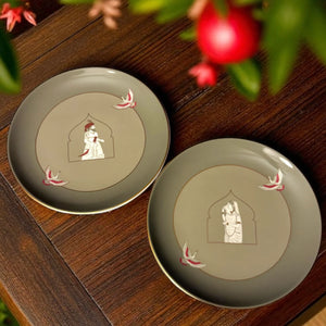 Behruz Side/ Snack Plate- Set of 2 in fine porcelain