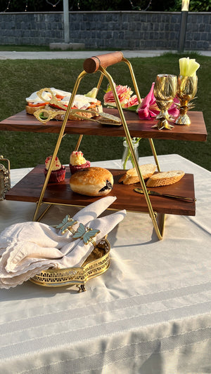 Unveil the Charm of Anánta Acacia Wood 2-Tier Platter