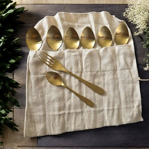 Matsya - Flatware in matt gold finish