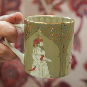 Behruz - Set of 2 Porcelain Tea Cups with 24 Kt Gold