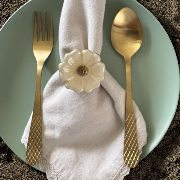 Matsya - Flatware in matt gold finish