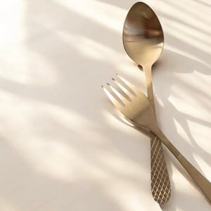 Matsya - Flatware in matt gold finish