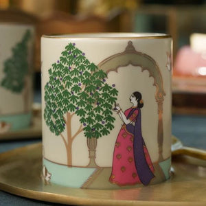 Firdaus - Set of 2 Porcelain Tea Cups with 24 Kt Gold