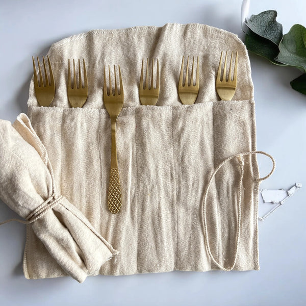 Matsya - Flatware in matt gold finish