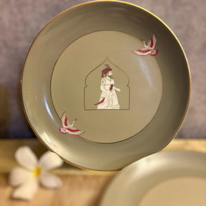 Behruz Side/ Snack Plate- Set of 2 in fine porcelain