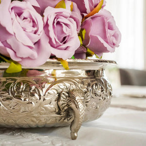 Nurein Handcrafted Brass Urli with Chitai Work