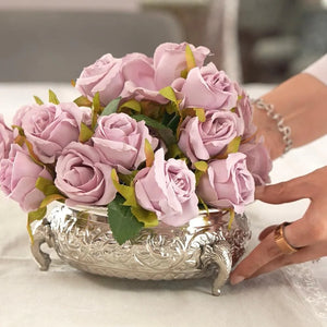 Nurein Handcrafted Brass Urli with Chitai Work