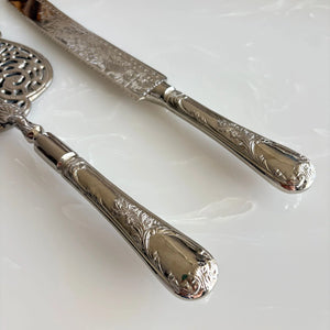 Záhra Naqsh Brass Cake Server Set - Set of 2
